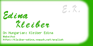 edina kleiber business card